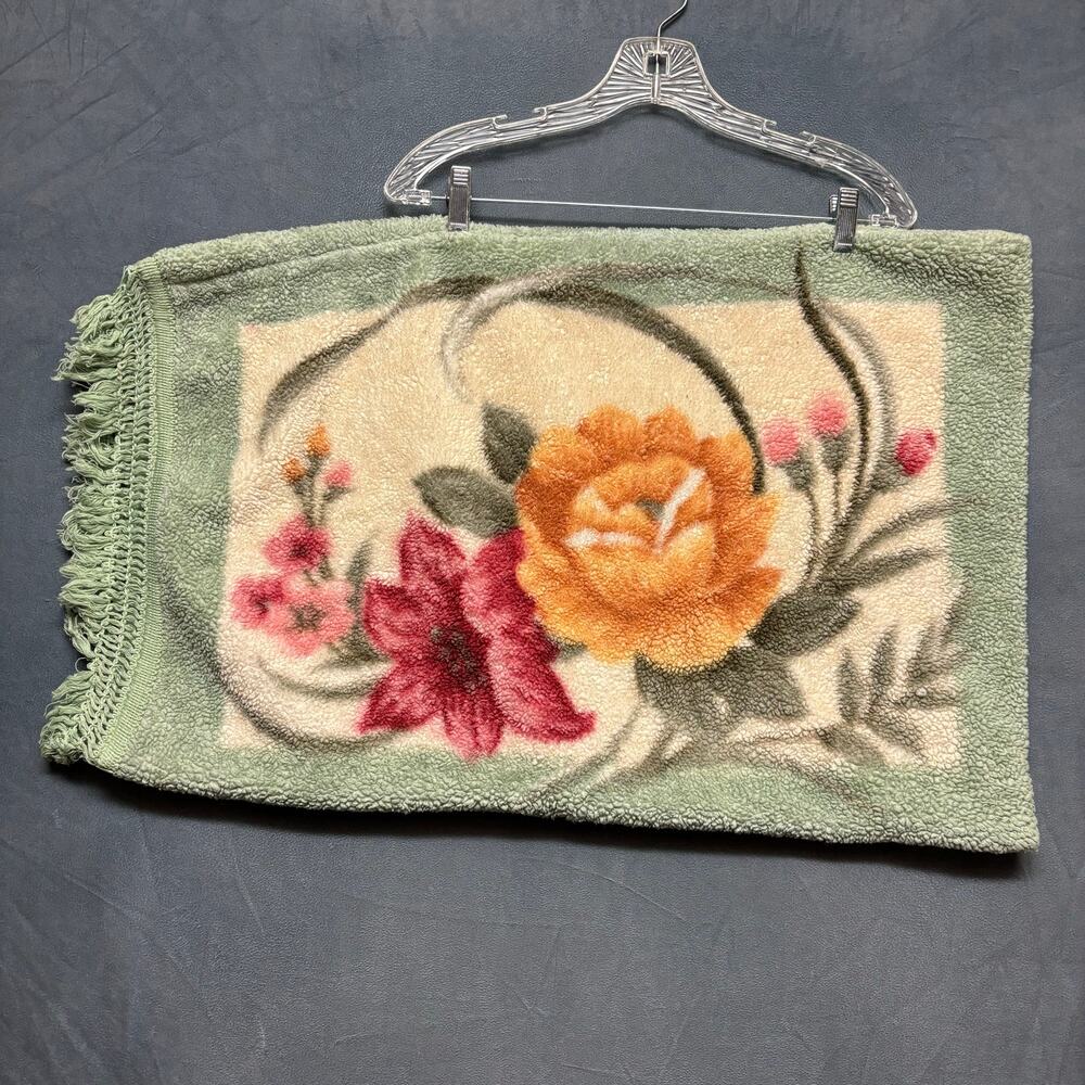 Vintage Gold Crown Pillowcase Single Burnout Floral Teddy Soft Cozy Grandma Gran